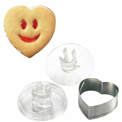 Tiger Crown Nikoniko Face Cookie Cutter and Stamp Heart 1957