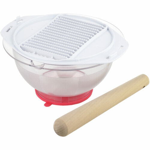 Tiger Crown Gorigori Bowl Set with Pestle and Grater 18cm Pink 2011