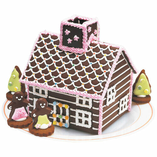 Tiger Crown Gingerbread House Cookie Cutter Set Log House 2331