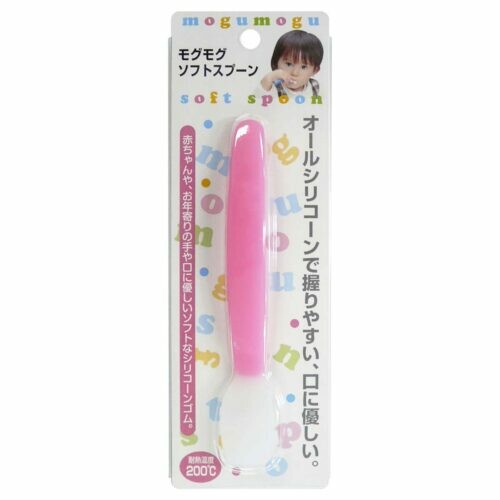 Tiger Crown Mogumogu Soft Silicone Baby Spoon Pink 4403