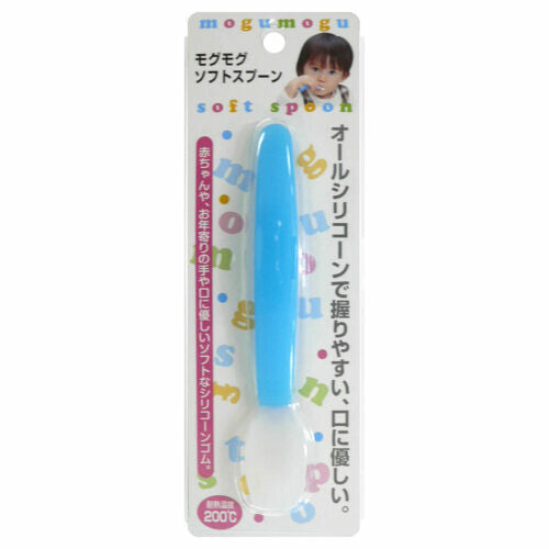 Tiger Crown Mogumogu Soft Silicone Baby Spoon Blue 4405