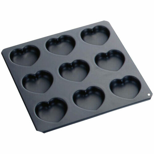 Tiger Crown Heart Shaped Cake Pan 9 Cavity Black 5044