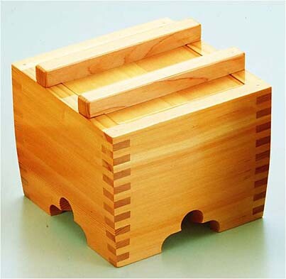 Yamako Sawara Wood Square Noodle Tub, Large 19x19cm