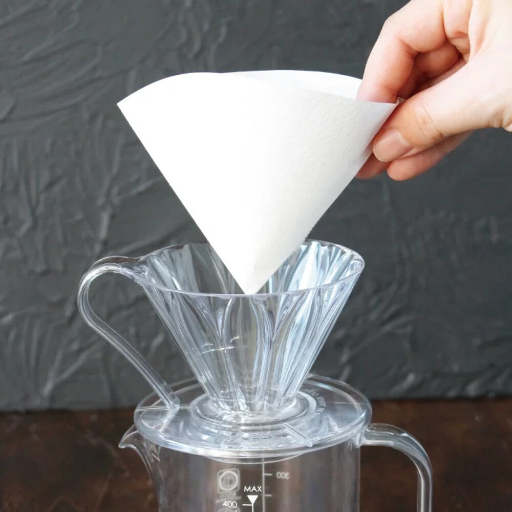 CAFEC Abaca Cone Coffee Filter White 1 Cup 100 Count 10 Packs AC1-100W