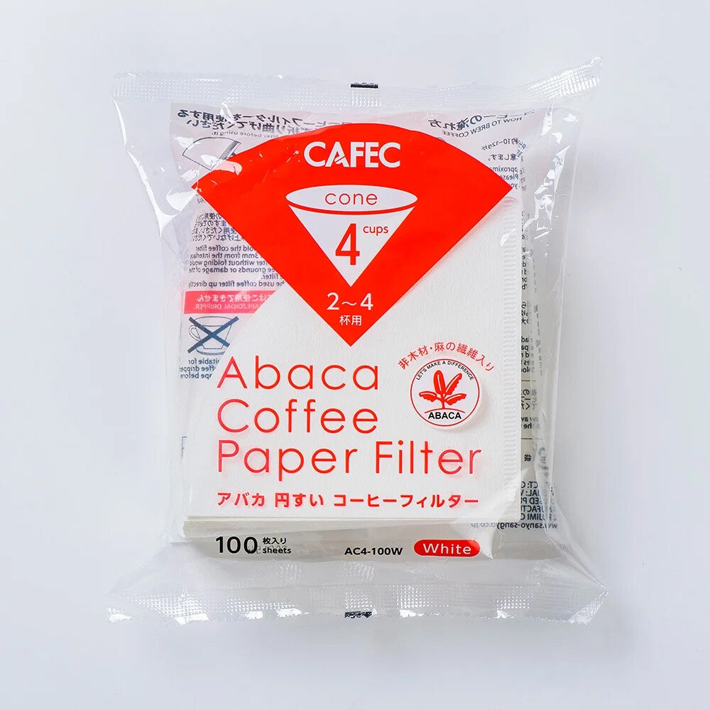 CAFEC Abaca Cone Coffee Filter White