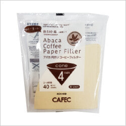 CAFEC Abaca Cone Coffee Filter Brown 1 Cup 40 Count AC1-40W
