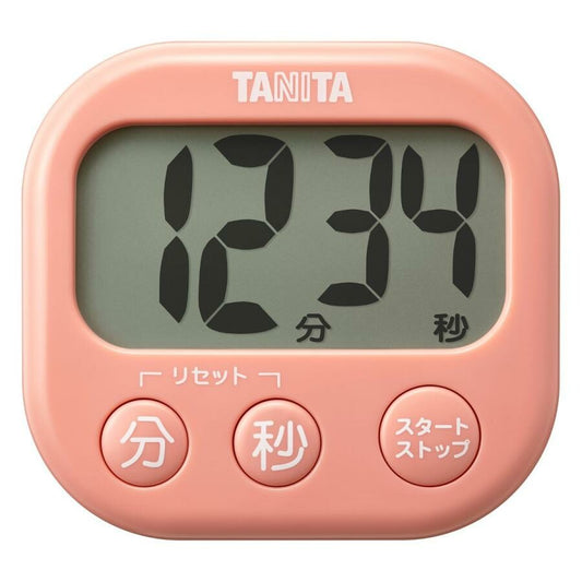 Tanita Large Display Kitchen Timer Coral Pink TD-429