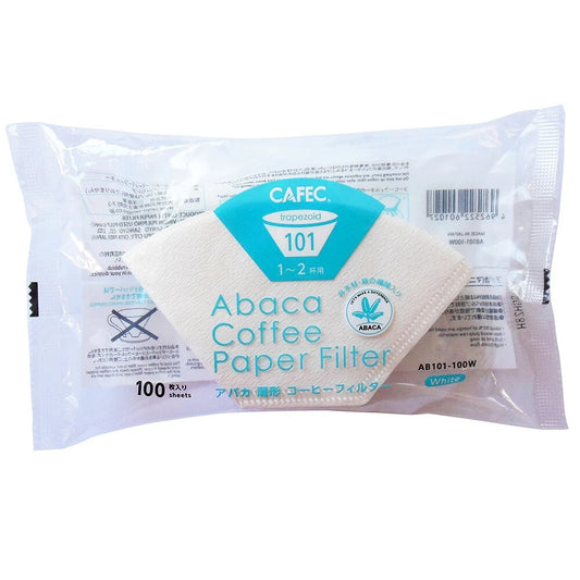 CAFEC Abaca Trapezoid Coffee Filter 101 1-2 Cup 100 Count White AB101-100W