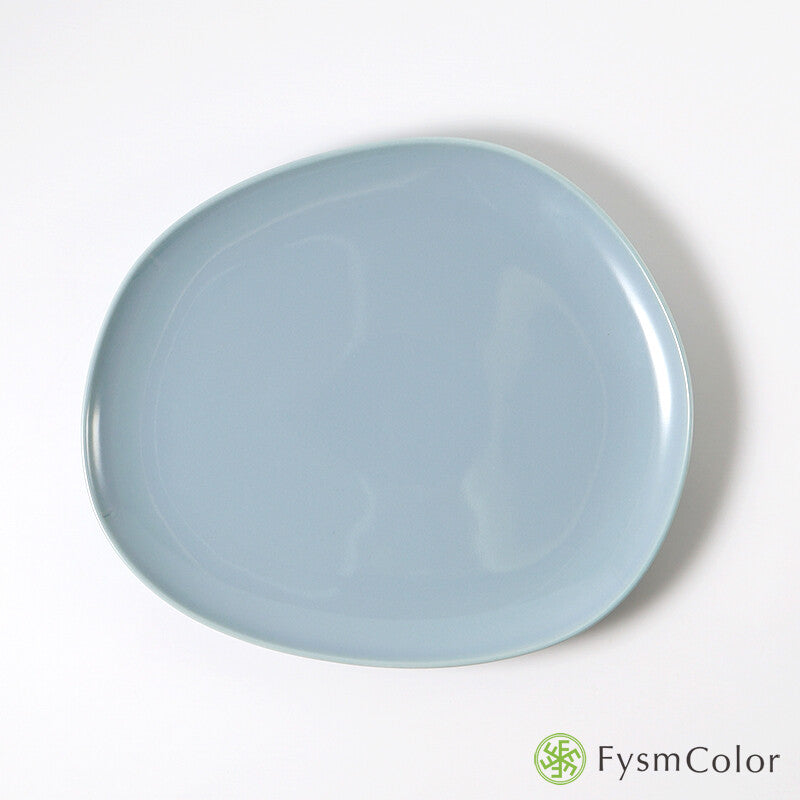 Hakusan Porcelain Petra Plate Gray Size L Hasami Ware