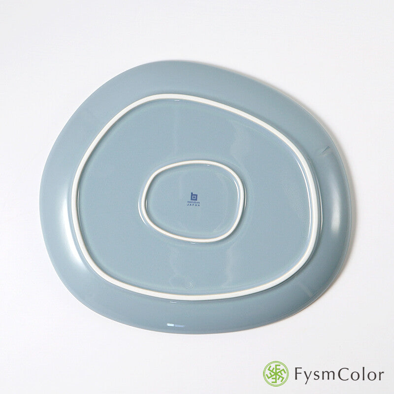 Hakusan Porcelain Petra Plate Gray Size L Hasami Ware