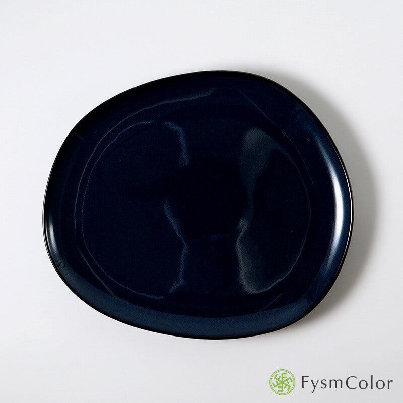 Hakusan Porcelain Petra Plate Navy Size L Hasami Ware