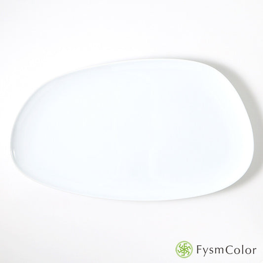 Hakusan Porcelain Petra Long Plate White Size L Hasami Ware