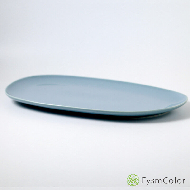 Hakusan Porcelain Petra Long Plate Gray Size L Hasami Ware
