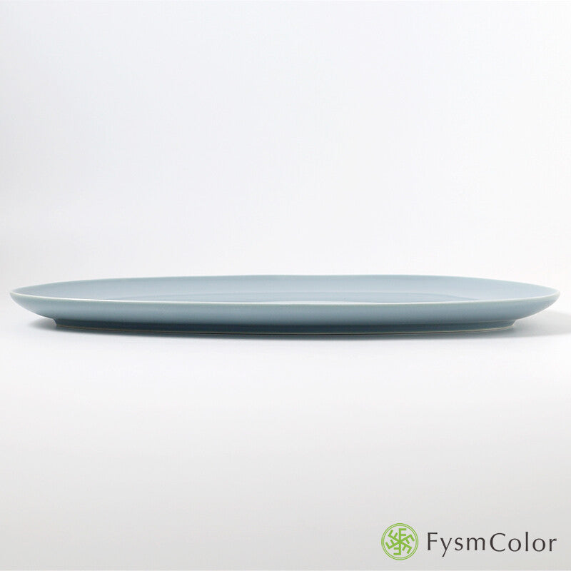 Hakusan Porcelain Petra Long Plate Gray Size L Hasami Ware