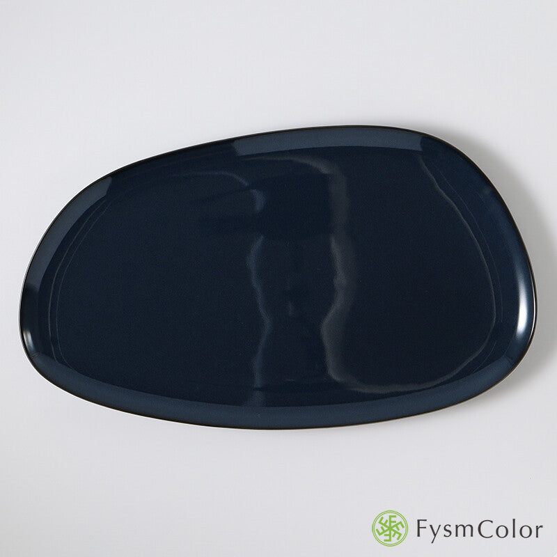Hakusan Porcelain Petra Long Plate Navy Size L Hasami Ware