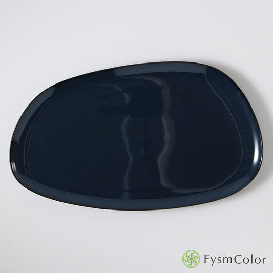 Hakusan Porcelain Petra Long Plate Navy Size L Hasami Ware