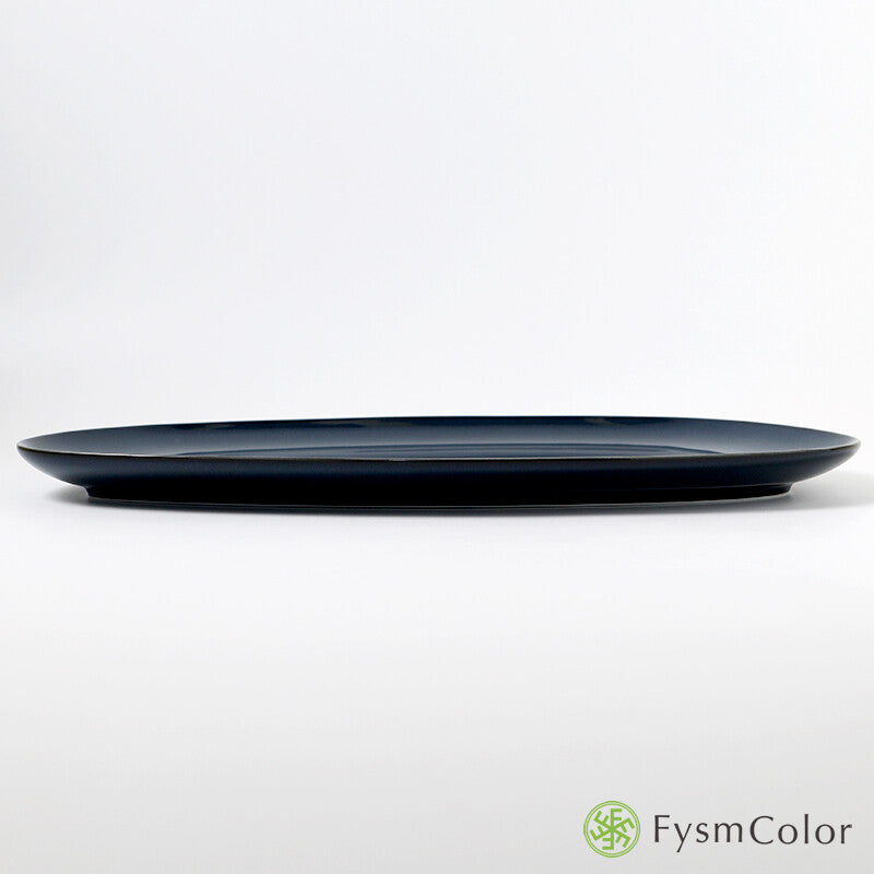 Hakusan Porcelain Petra Long Plate Navy Size L Hasami Ware