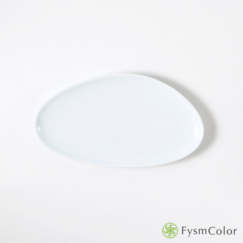 Hakusan Porcelain Petra Long Plate White Size M Hasami Ware