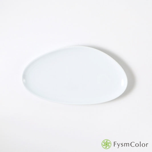 Hakusan Porcelain Petra Long Plate White Size M Hasami Ware