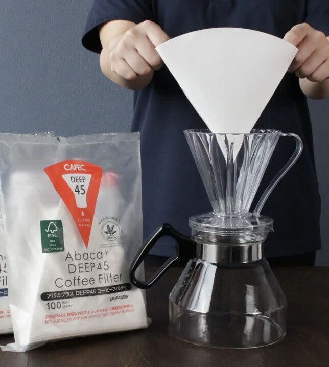 Sanyo Sangyo Deep 45 Coffee Filters 3-7 Cups 100 Count White DDF-100W
