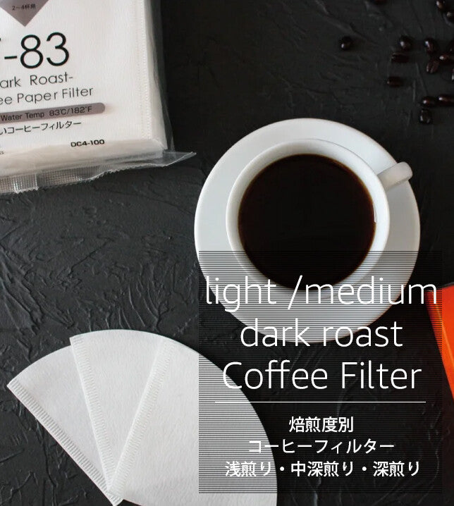 CAFEC Medium Dark Roast Cone Coffee Filter 1 Cup 100 Sheets White MC1-100W