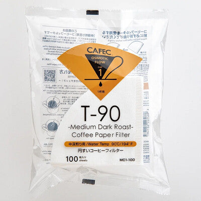 CAFEC Light Roast Cone Coffee Filter 2-4 Cups 40 Sheets White LC4-40W