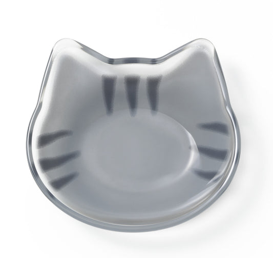 Aderia Coconeco Cat Glass Small Plate Mackerel Tabby 6834