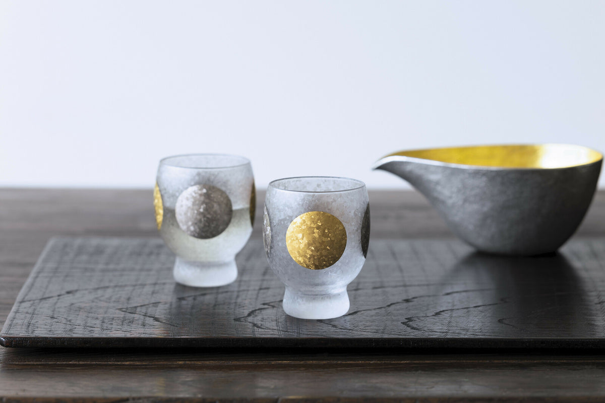Aderia Sun and Moon Sake Glass Pair Set S-6310