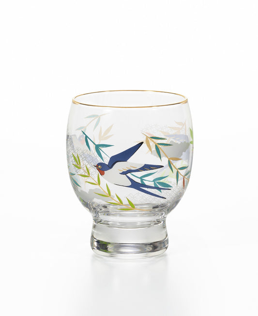 Aderia Premium Nippon Taste Sake Glass Swallow and Willow 6840