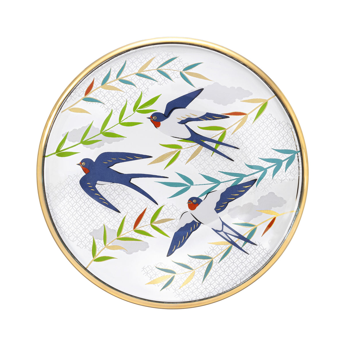 Aderia Premium Nippon Taste Round Plate Swallow and Willow 6846