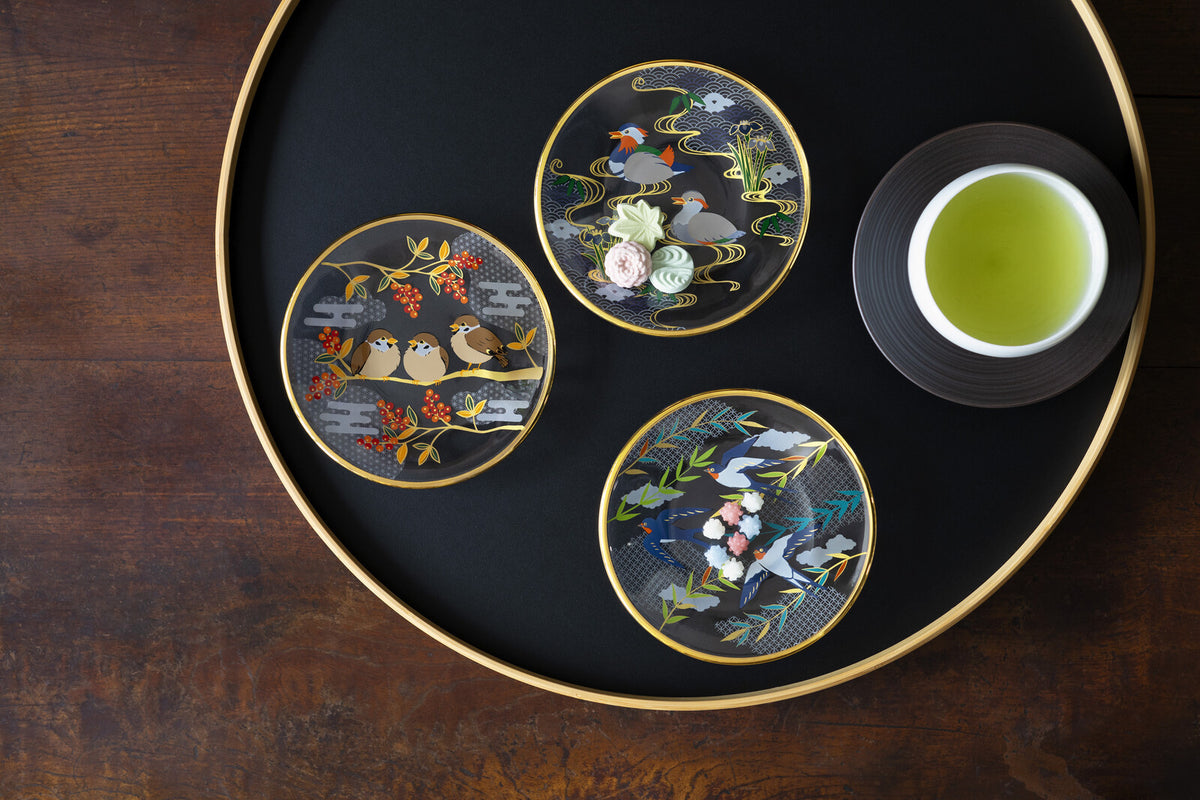 Aderia Premium Nippon Taste Round Plate Swallow and Willow 6846