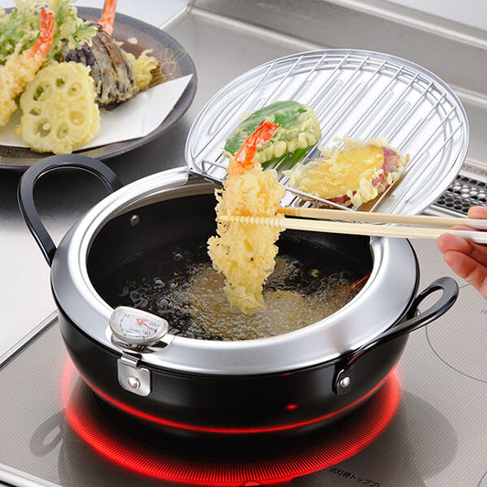 Wahei Freiz Tsubamesanjo Iron Tempura Pot with Lid 20cm TM-9467