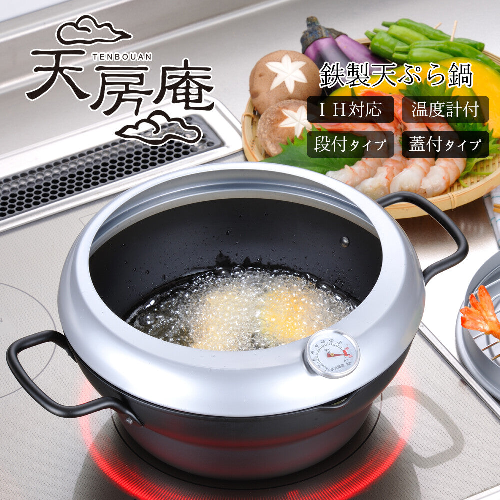 Wahei Freiz Tenboan Tempura Pot with Lid 24cm Induction Compatible TM-9865