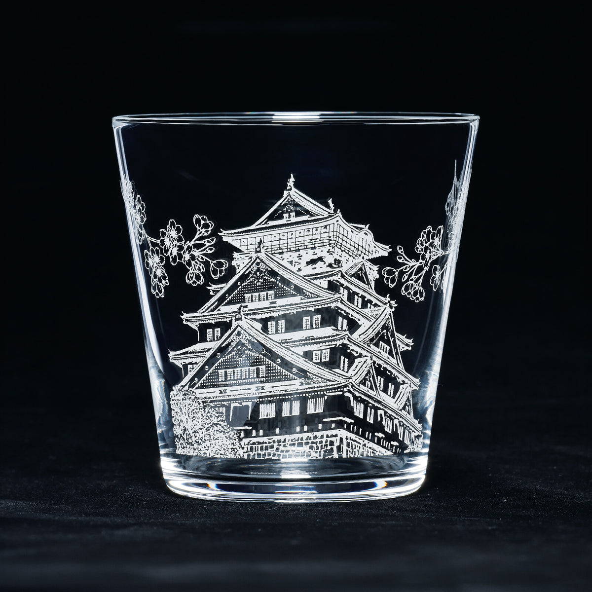 Toyo-Sasaki Glass Castle and Cherry Blossom Rock Glass 340ml