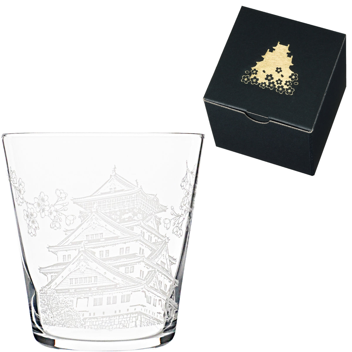 Toyo-Sasaki Glass Castle and Cherry Blossom Rock Glass 340ml