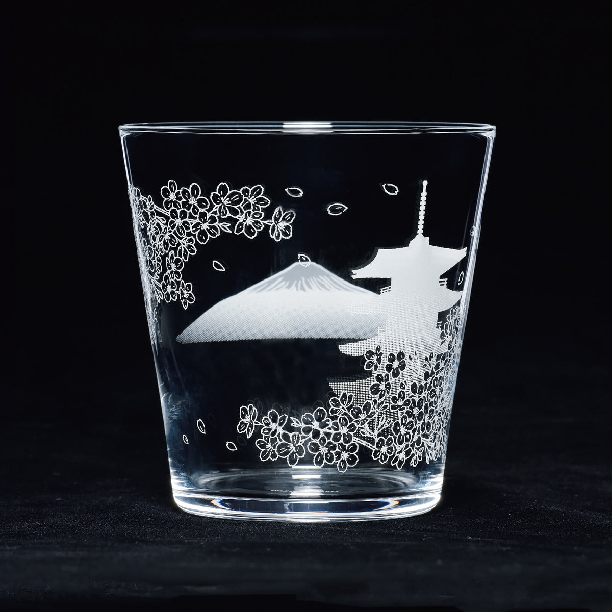 Toyo-Sasaki Glass Five-Storied Pagoda and Mount Fuji Rock Glass 340ml