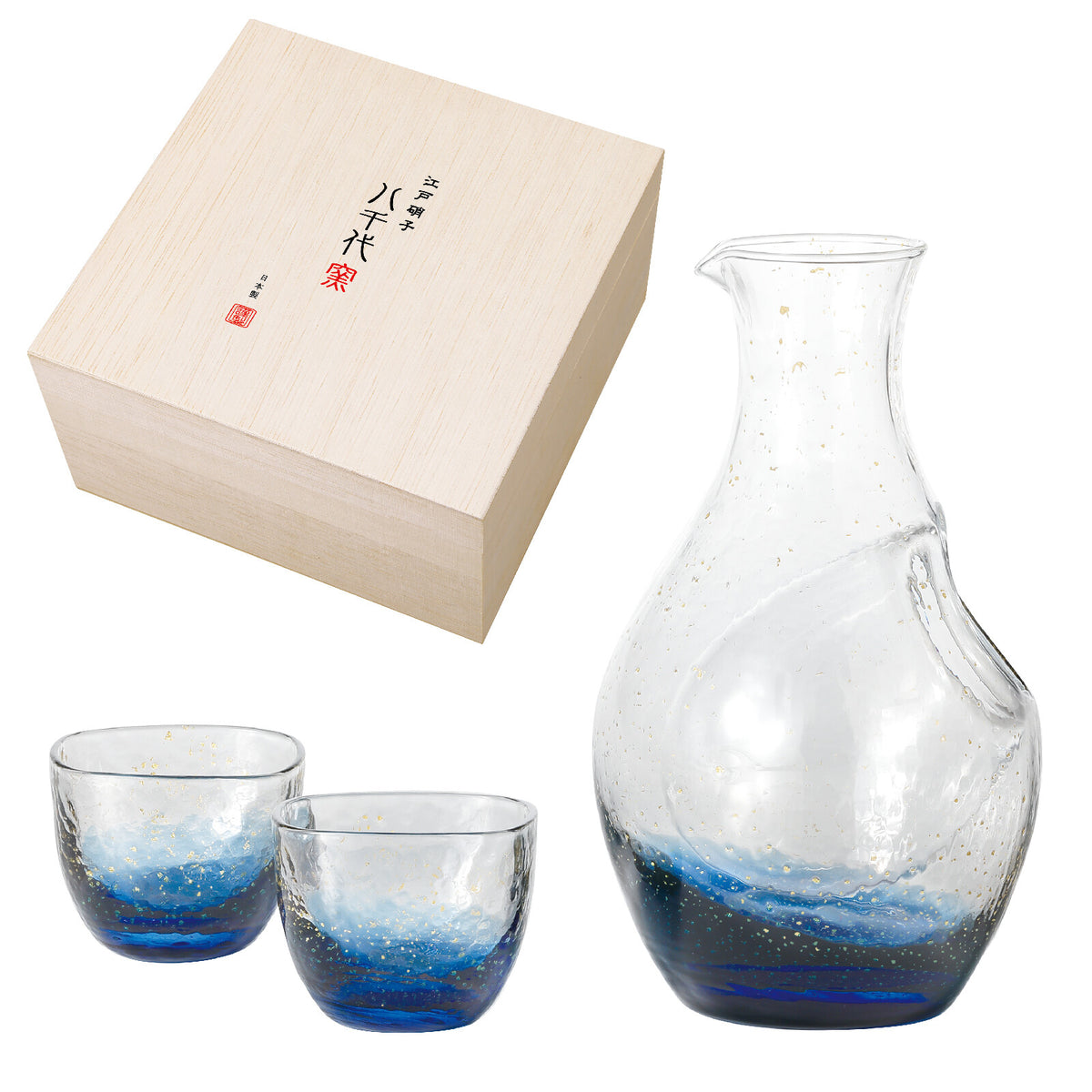 Toyo-Sasaki Glass Yachiyo Kiln Cold Sake Set