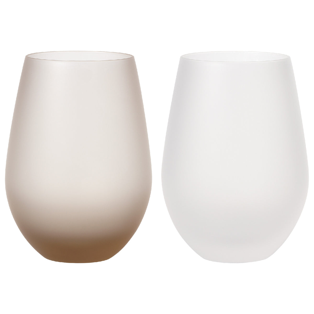 Toyo-Sasaki Glass Frosty Pair Tumbler Brown x White