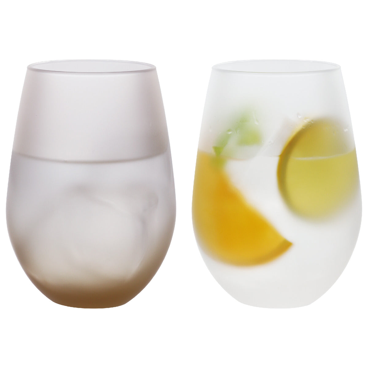 Toyo-Sasaki Glass Frosty Pair Tumbler Brown x White