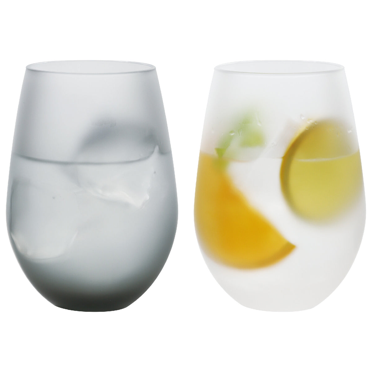 Toyo-Sasaki Glass Frosty Pair Tumbler Gray x White