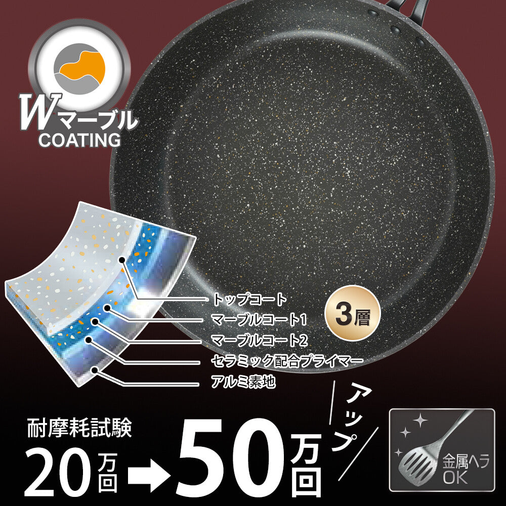 Wahei Freiz W Marble Alpha IH Frying Pan 30cm RB-2115