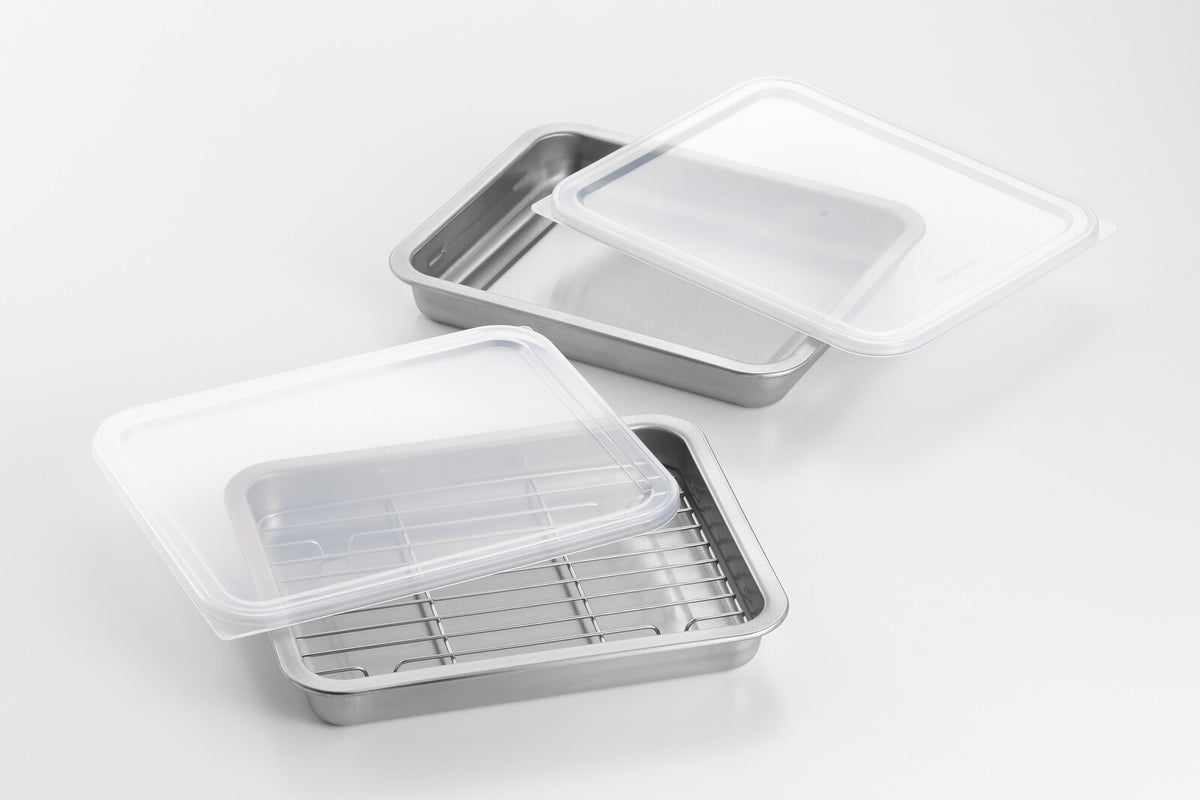 Yoshikawa Stainless Steel Shallow Baking Tray Set 2pc SJ3659