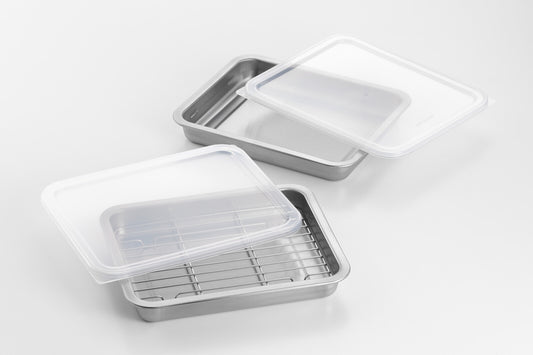 Yoshikawa Stainless Steel Shallow Baking Tray Set 2pc SJ3659