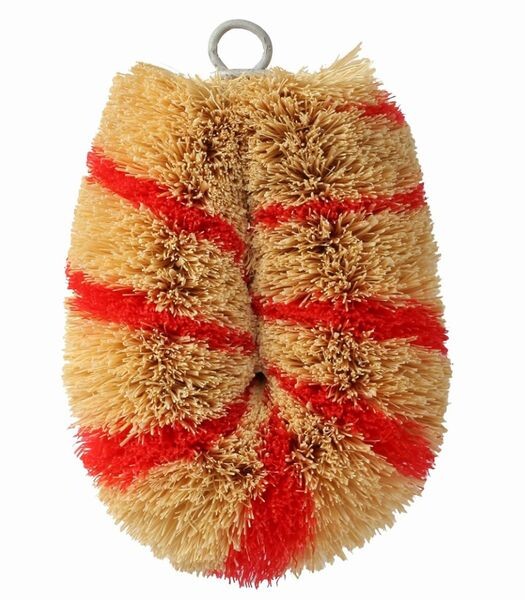 Kamenoko Tawashi Shimashima Mini Scrub Brush Red