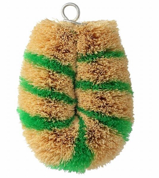 Kamenoko Tawashi Palm Scrub Brush Shimashima Mini Green