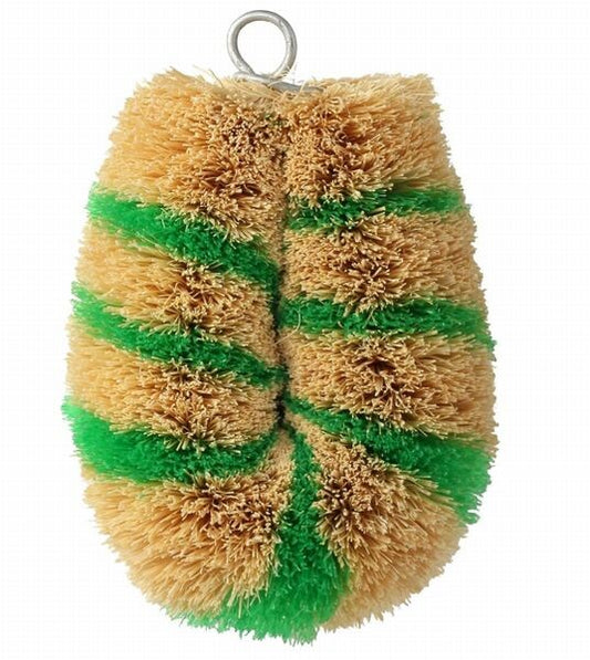 Kamenoko Tawashi Palm Scrub Brush Shimashima Mini Green