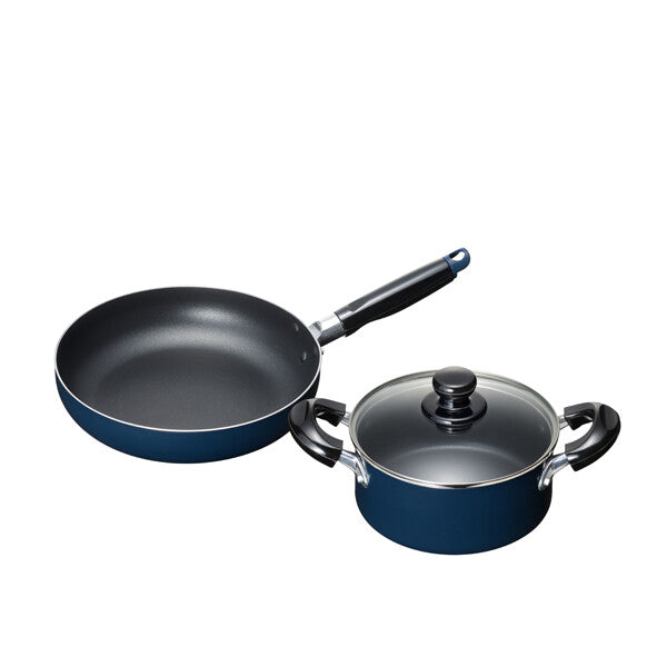 Wahei Freiz Nonstick Cooking Pot 18cm & Frying Pan 3-Piece Set MB-2380