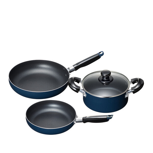 Wahei Freiz Nonstick Cooking Pot 18cm & Frying Pan 3-Piece Set MB-2380
