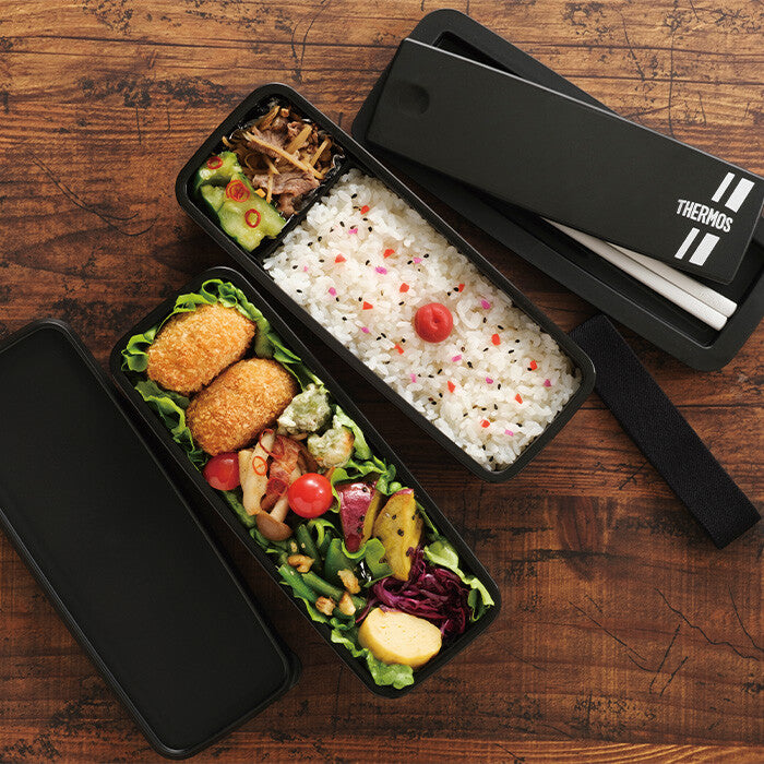 Thermos Fresh Bento Lunch Box Black Silver DJS-981W