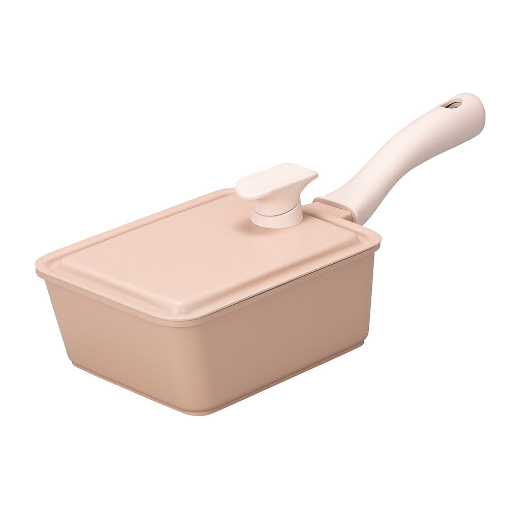 CB Japan Supot Deep Square Frying Pan 13x18cm Beige